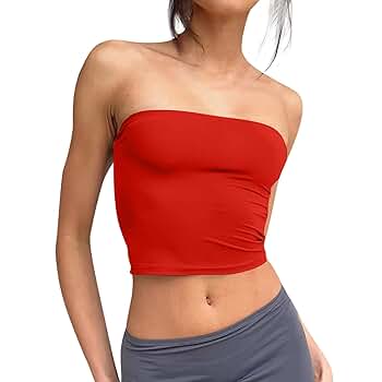 Sexy Tube Tops for Women Strapless Crop Tops Basic Backless